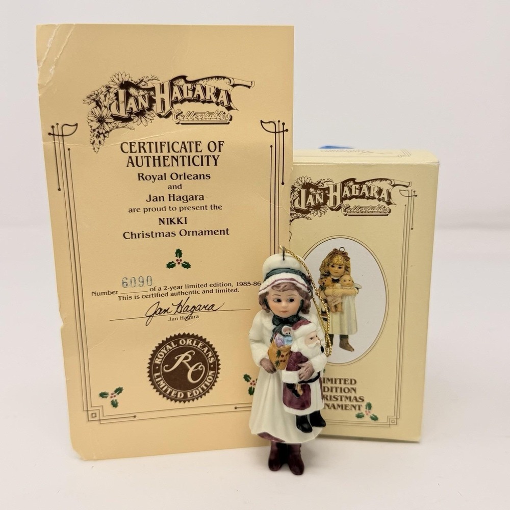 Jan Hagara Nikki Vintage 1985 Christmas Ornament Royal Orleans Ltd Ed w/‎ COA